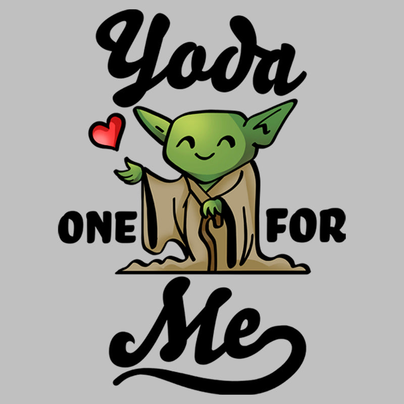 Women's Star Wars Valentine's Day Yoda One for Me Cartoon T-Shirt