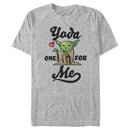 Men's Star Wars Valentine's Day Yoda One for Me Cartoon T-Shirt