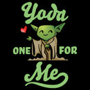 Boy's Star Wars Valentine's Day Yoda One for Me Black T-Shirt