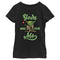 Girl's Star Wars Valentine's Day Yoda One for Me Black T-Shirt