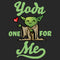 Women's Star Wars Valentine's Day Yoda One for Me Black T-Shirt