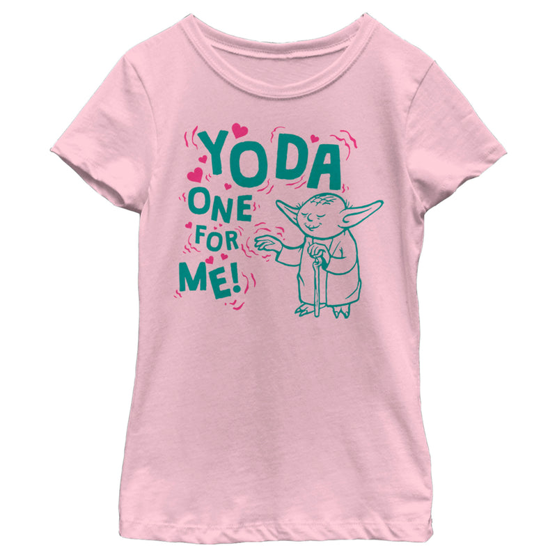 Girl's Star Wars Valentine's Day Yoda One for Me! Force T-Shirt