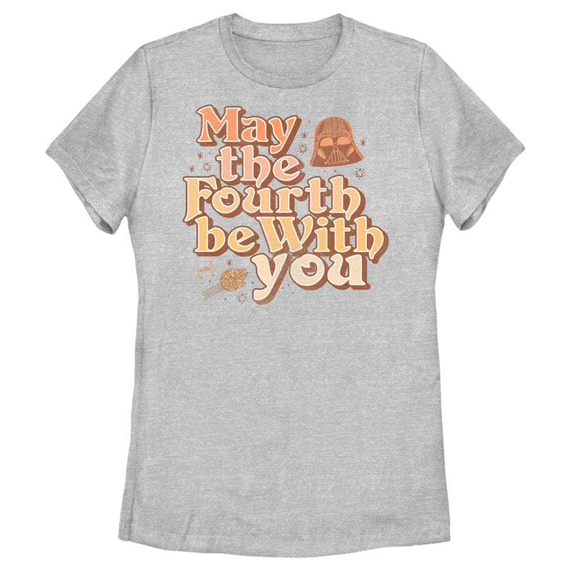 Women's Star Wars Retro Darth Vader May the Fourth Be With You T-Shirt