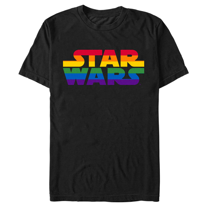 Men's Star Wars Pride Rainbow Stripe Classic Logo T-Shirt