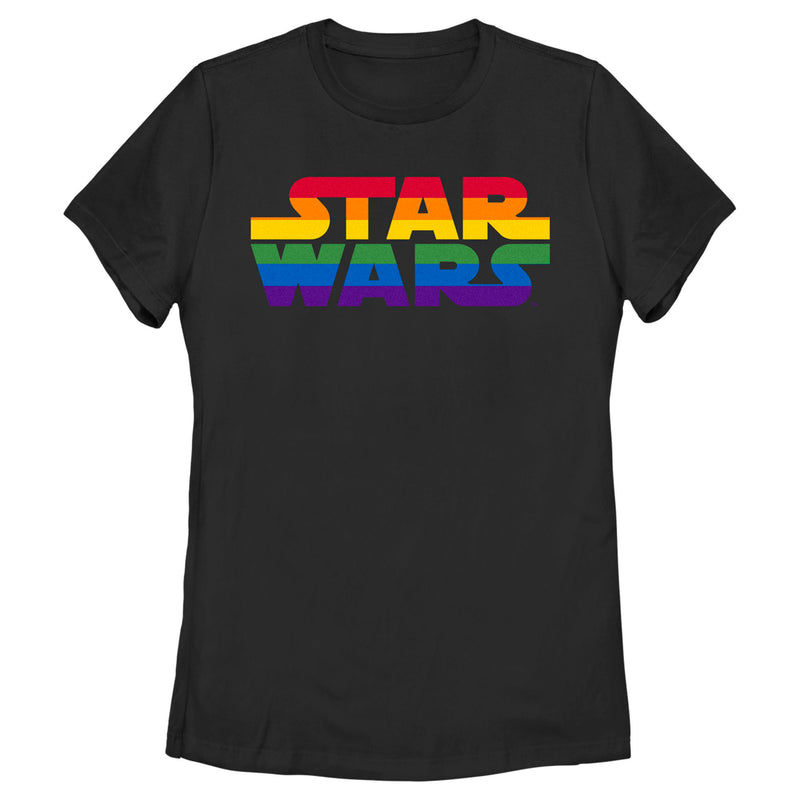 Women's Star Wars Pride Rainbow Stripe Classic Logo T-Shirt