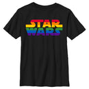 Boy's Star Wars Pride Rainbow Stripe Classic Logo T-Shirt