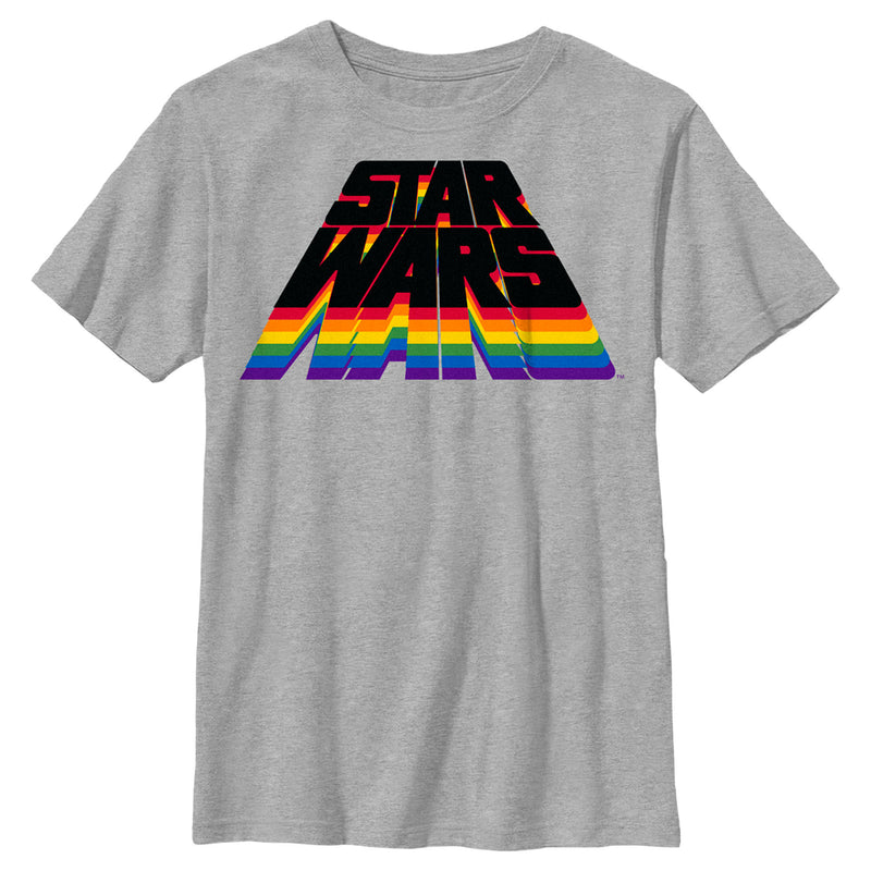 Boy's Star Wars Pride Rainbow Stack Logo T-Shirt