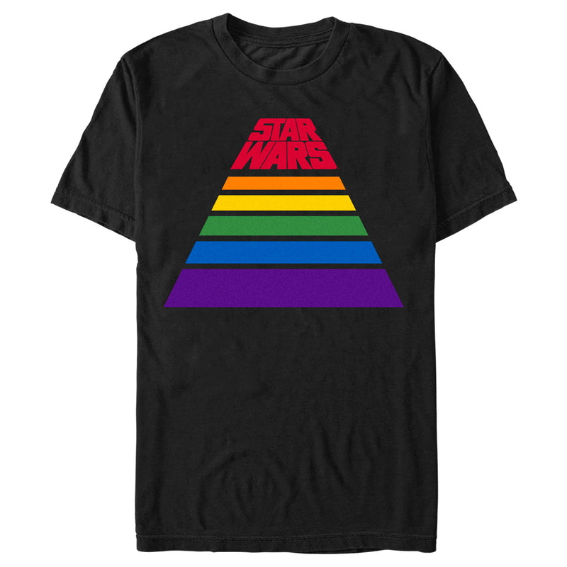 Men's Star Wars Pride Rainbow Stripe Pyramid Logo T-Shirt