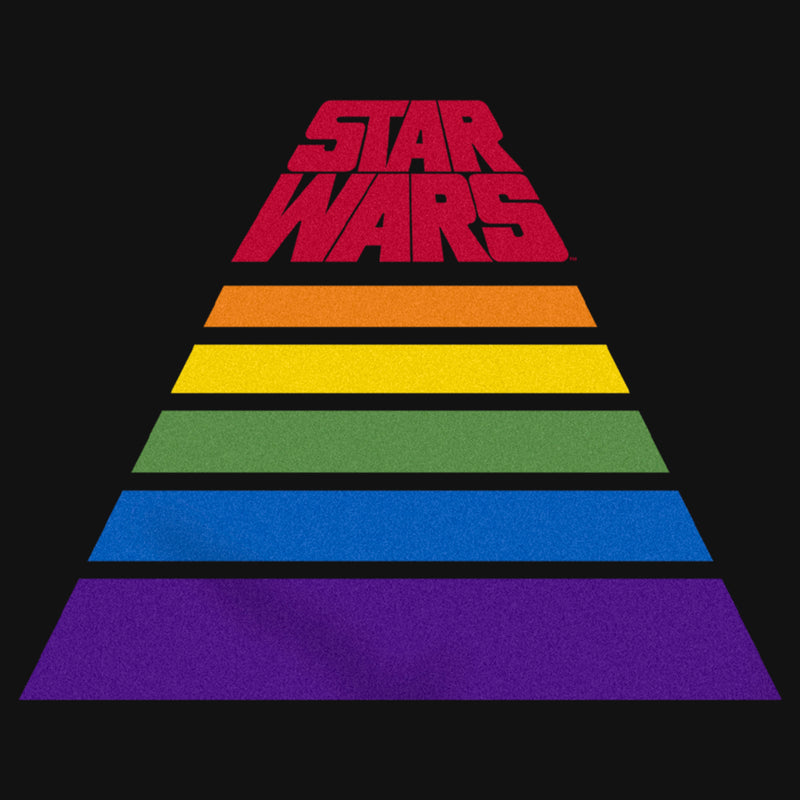 Girl's Star Wars Pride Rainbow Stripe Pyramid Logo T-Shirt