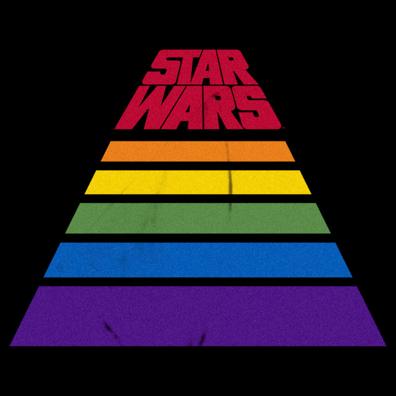 Women's Star Wars Pride Rainbow Stripe Pyramid Logo T-Shirt