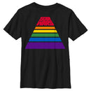 Boy's Star Wars Pride Rainbow Stripe Pyramid Logo T-Shirt