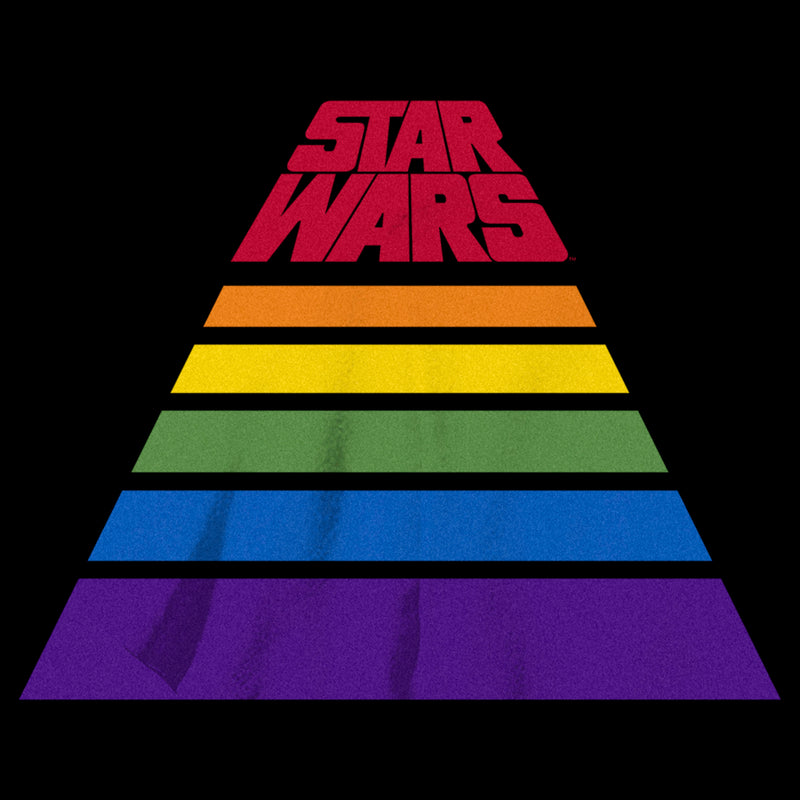 Boy's Star Wars Pride Rainbow Stripe Pyramid Logo T-Shirt