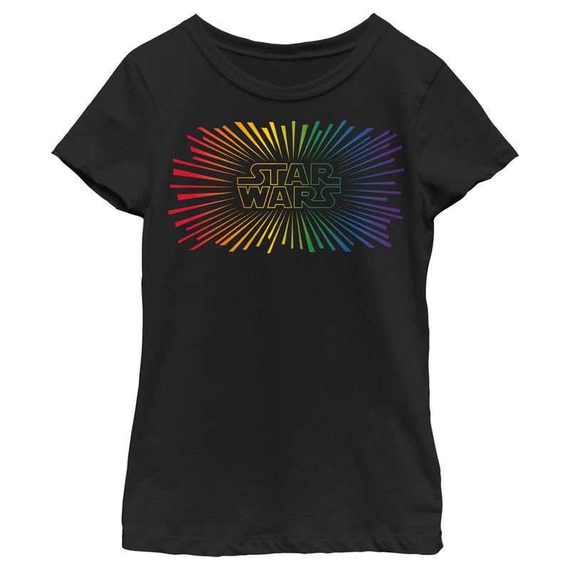 Girl's Star Wars Pride Rainbow Rays Logo T-Shirt