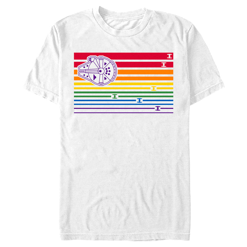 Men's Star Wars Millennium Falcon Pride Flag T-Shirt