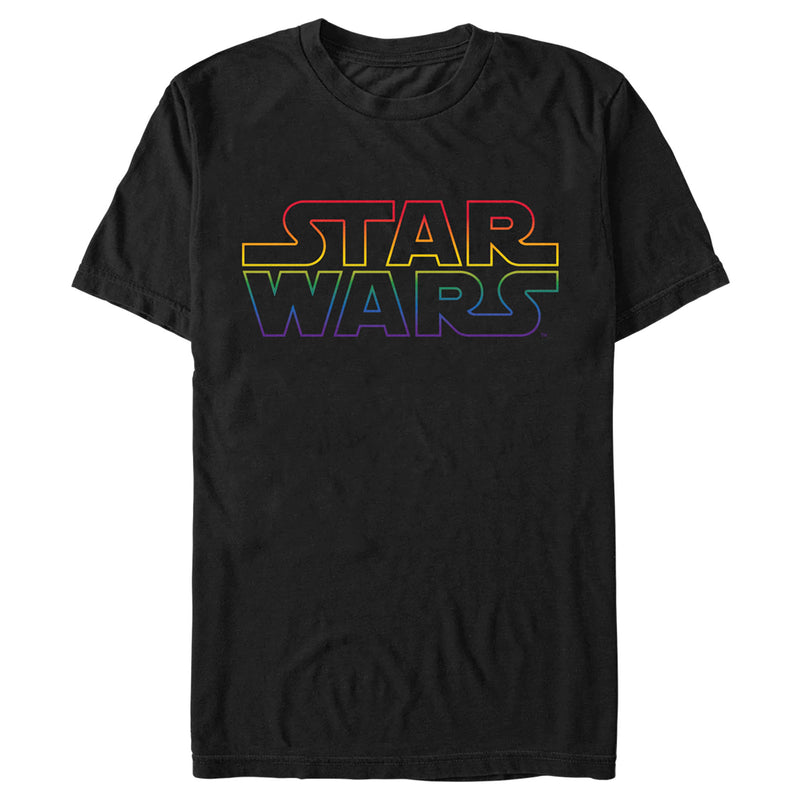 Men's Star Wars Pride Outline Rainbow Logo T-Shirt