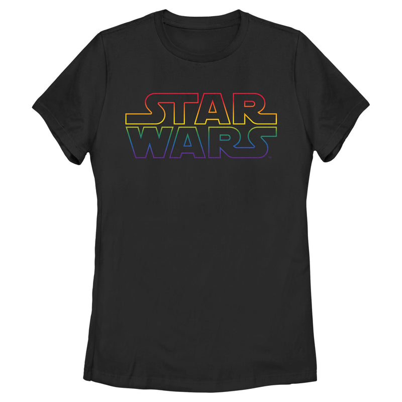 Women's Star Wars Pride Outline Rainbow Logo T-Shirt