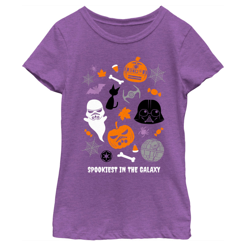 Girl's Star Wars Halloween Spookiest in Galaxy Collage T-Shirt