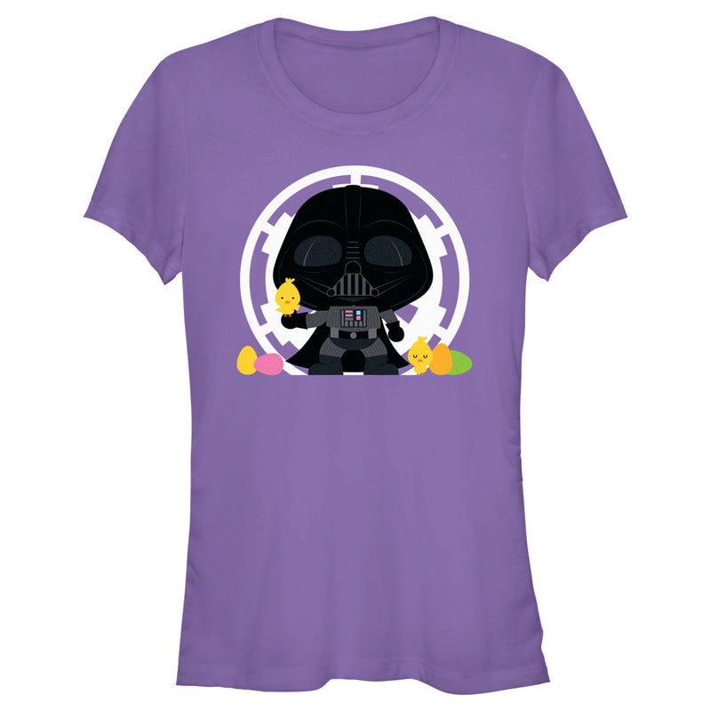 Junior's Star Wars Darth Vader Loves Easter and Baby Chickens T-Shirt