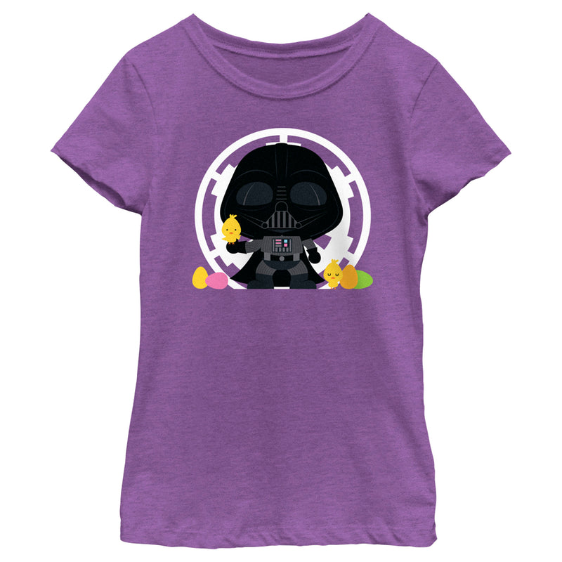 Girl's Star Wars Darth Vader Loves Easter and Baby Chickens T-Shirt