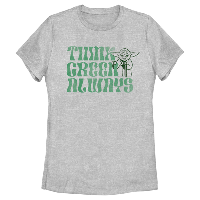 Women's Star Wars Yoda St. Patrick's Day Think Green Always T-Shirt