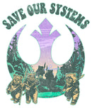 Junior's Star Wars Ewoks Save Our Systems Retro T-Shirt