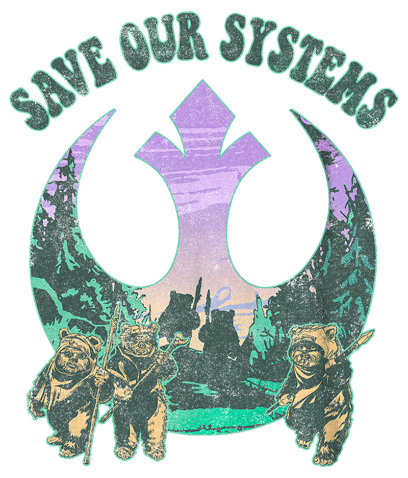 Boy's Star Wars Ewoks Save Our Systems Retro T-Shirt