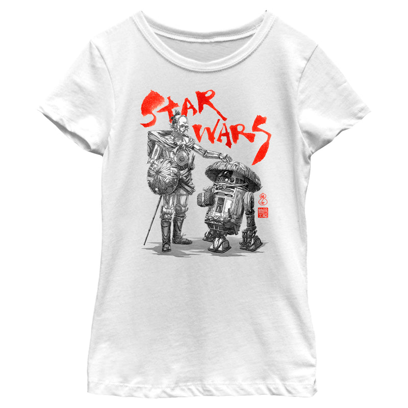 Girl's Star Wars: Visions Anime Droids T-Shirt