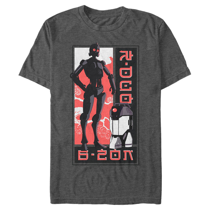 Men's Star Wars: Visions C-3PO and R2-D2 Anime T-Shirt