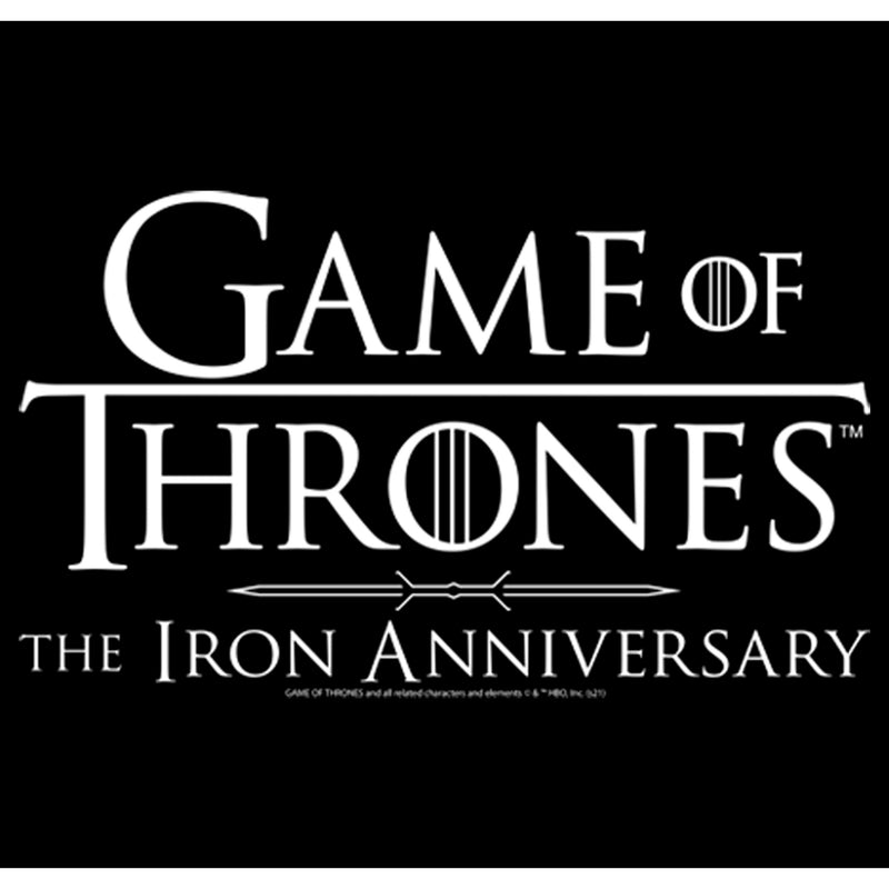 Men's Game of Thrones Iron Anniversary White Logo T-Shirt