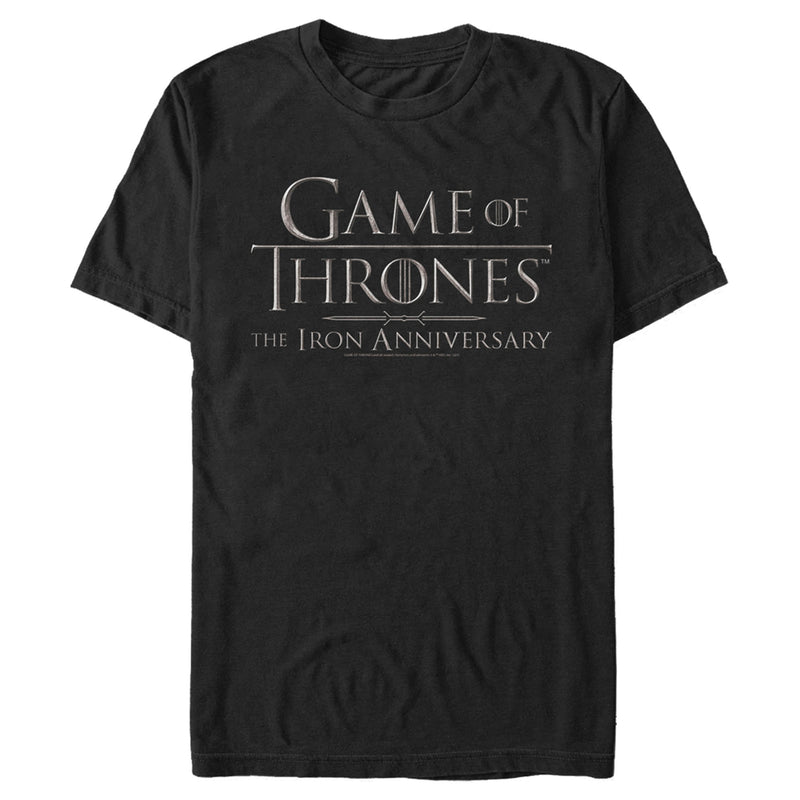 Men's Game of Thrones Iron Anniversary Metal Logo T-Shirt