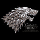 Men's Game of Thrones Iron Anniversary Stark Metal Direwolf Crest T-Shirt