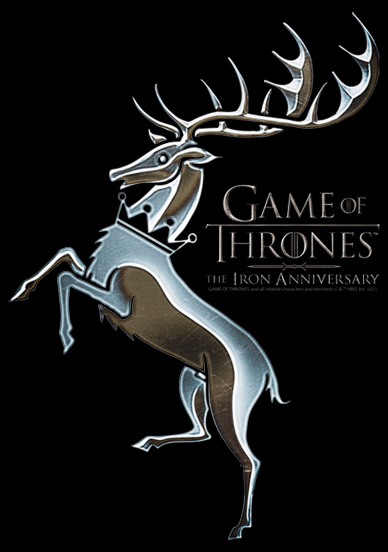 Junior's Game of Thrones Iron Anniversary Baratheon Metal Stag Crest T-Shirt