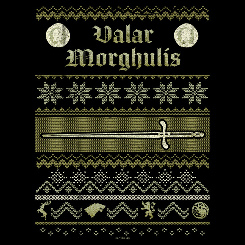 Junior's Game of Thrones Christmas Valar Morghulis Sweater T-Shirt