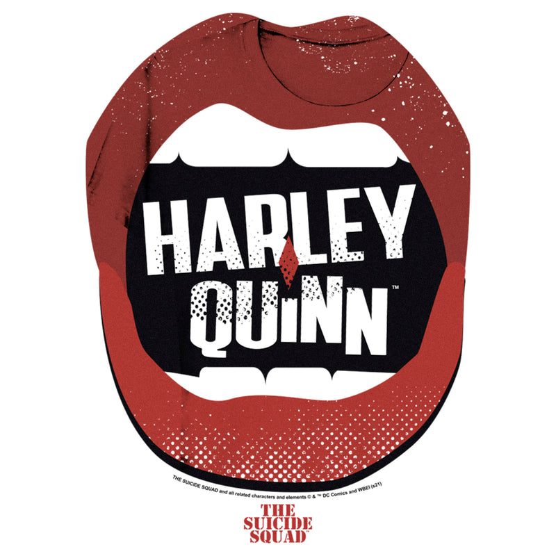Junior's The Suicide Squad Harley Quinn Lips Logo T-Shirt