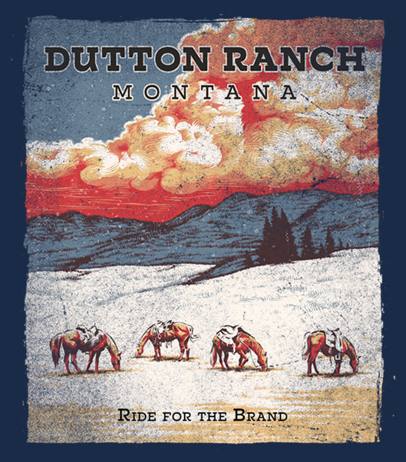 Men's Yellowstone Dutton Ranch Ride For The Brand Snow Poster T-Shirt