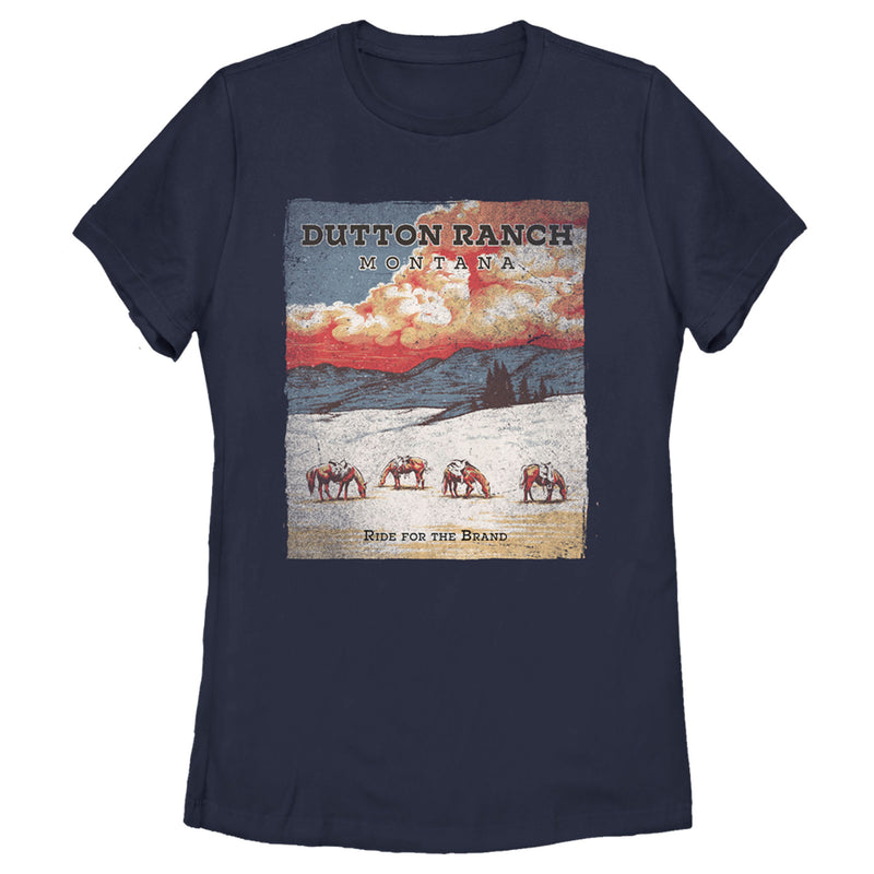 Women's Yellowstone Dutton Ranch Ride For The Brand Snow Poster T-Shirt