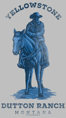 Women's Yellowstone Blue Realistic John Dutton Riding Horse T-Shirt