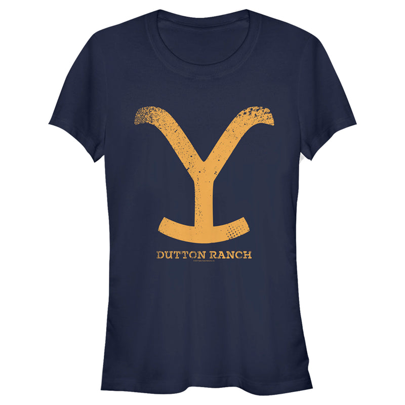 Junior's Yellowstone Yellow Dutton Ranch Iron Branding T-Shirt