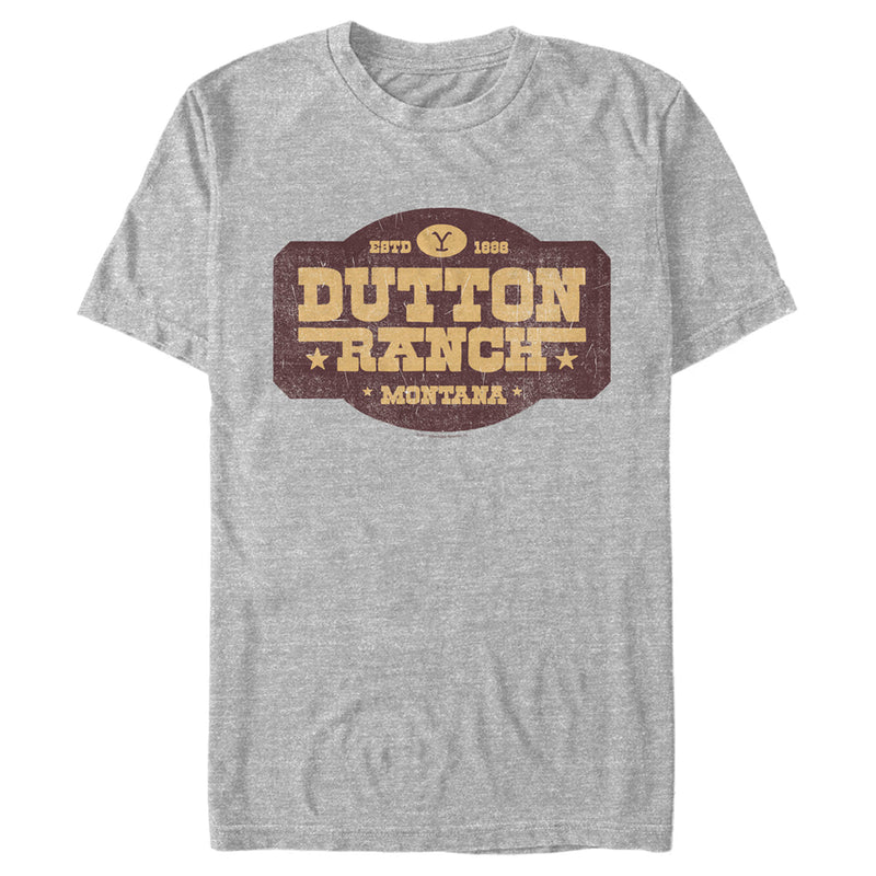 Men's Yellowstone Distressed Dutton Ranch Montana Est 1886 Logo T-Shirt