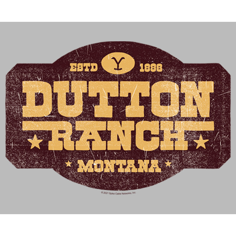 Junior's Yellowstone Distressed Dutton Ranch Montana Est 1886 Logo T-Shirt