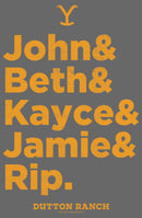 Junior's Yellowstone Dutton Ranch Family Name Line Up T-Shirt