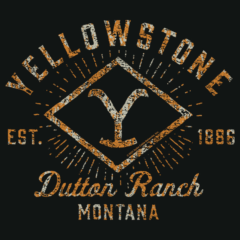 Men's Yellowstone Rusty Dutton Ranch Brand Logo Est 1886 T-Shirt