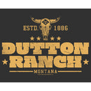 Men's Yellowstone Small Cow Skull Dutton Ranch Logo ESTD 1886 T-Shirt