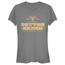 Junior's Yellowstone Small Cow Skull Dutton Ranch Logo ESTD 1886 T-Shirt