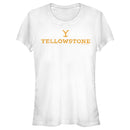 Junior's Yellowstone White Dutton Ranch Brand Logo T-Shirt