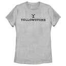 Women's Yellowstone White Dutton Ranch Brand Logo T-Shirt