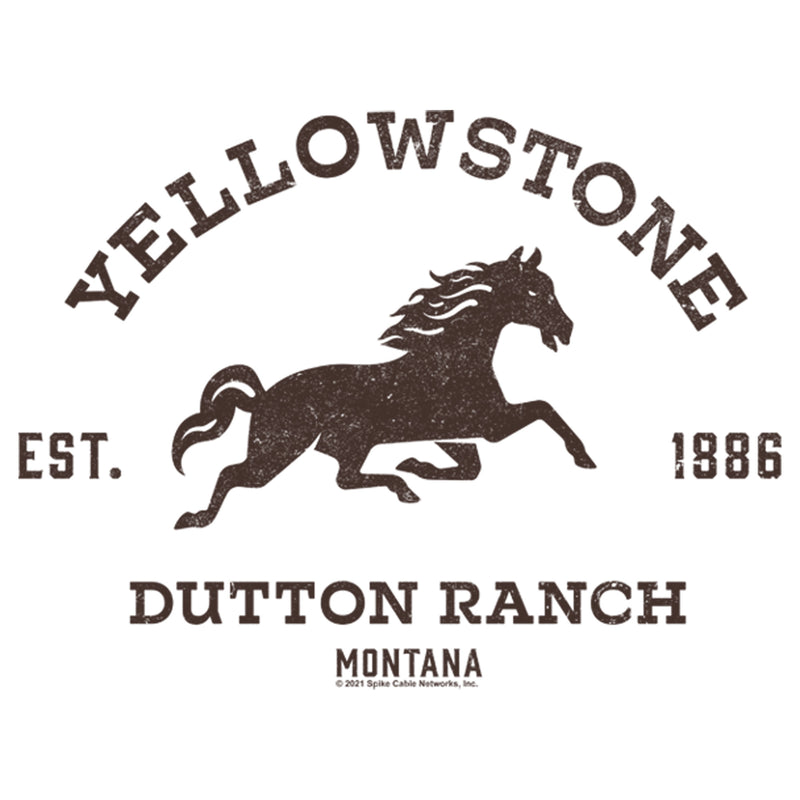 Men's Yellowstone Brown Horse Dutton Ranch Logo Est. 1886 T-Shirt