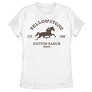 Women's Yellowstone Brown Horse Dutton Ranch Logo Est. 1886 T-Shirt