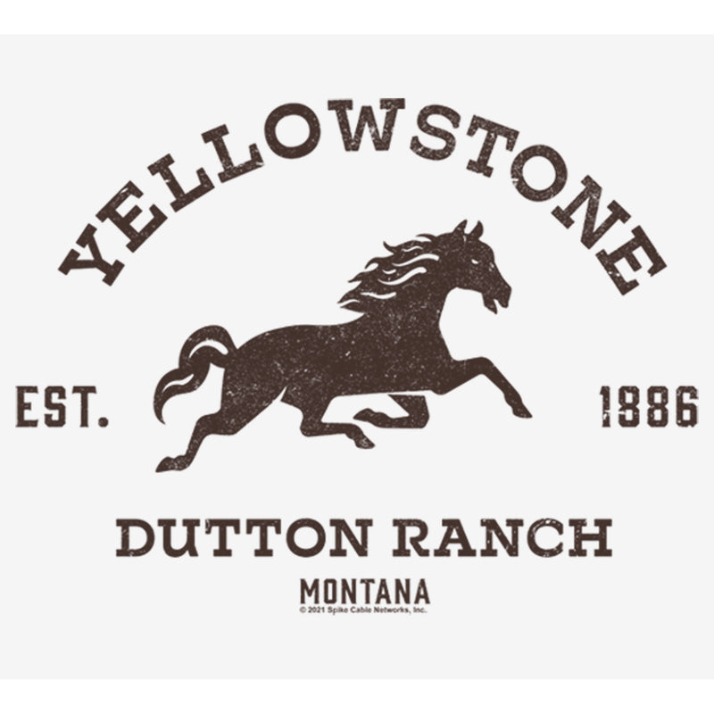 Women's Yellowstone Brown Horse Dutton Ranch Logo Est. 1886 T-Shirt