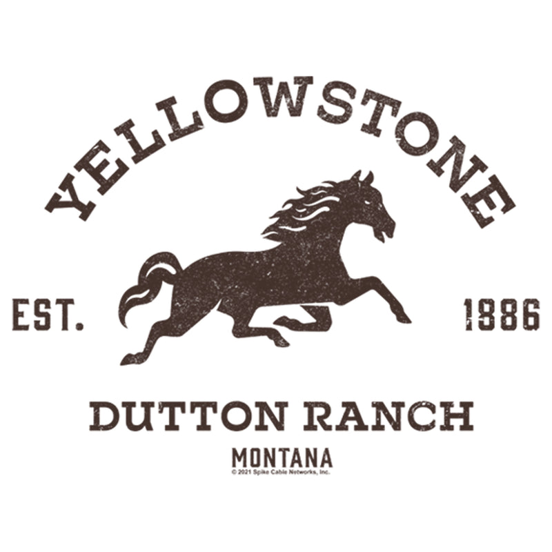 Junior's Yellowstone Brown Horse Dutton Ranch Logo Est. 1886 T-Shirt
